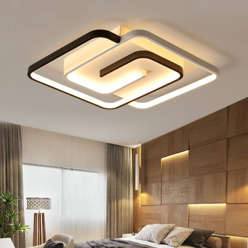 LumeoSquare LED Deckenleuchte | Modernes Aluminium Design | Semi-Flush Mount | Dimmbar | Quadratische Form