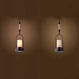 HempCandle Industrielle Pendelleuchte | Vintage Seil-Design | 1-flammige LED-Hängeleuchte | Rustikaler Stil