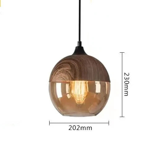 EternaGlow Pendelleuchte aus Glas und Holz | Elegantes Design für Ihr Zuhause