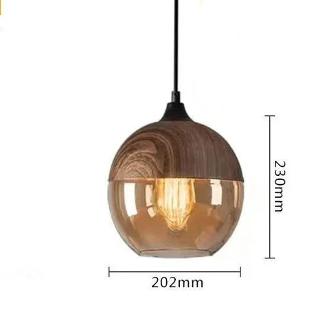 EternaGlow Pendelleuchte aus Glas und Holz | Elegantes Design für Ihr Zuhause