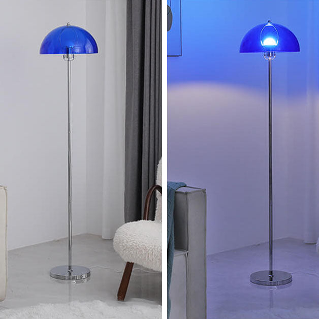 AuroraDome Nordic Vintage Acryl LED Stehlampe | Klarer Kuppelschirm | 3 Lichtfarben | Elegantes Design für Wohnräume