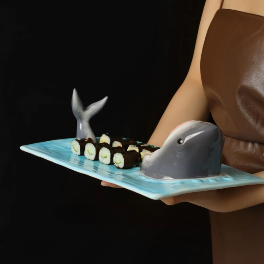 SharkBite Keramik Hai-Teller | Lustige Designplatte | Kreatives Geschirr für Zuhause & Partys