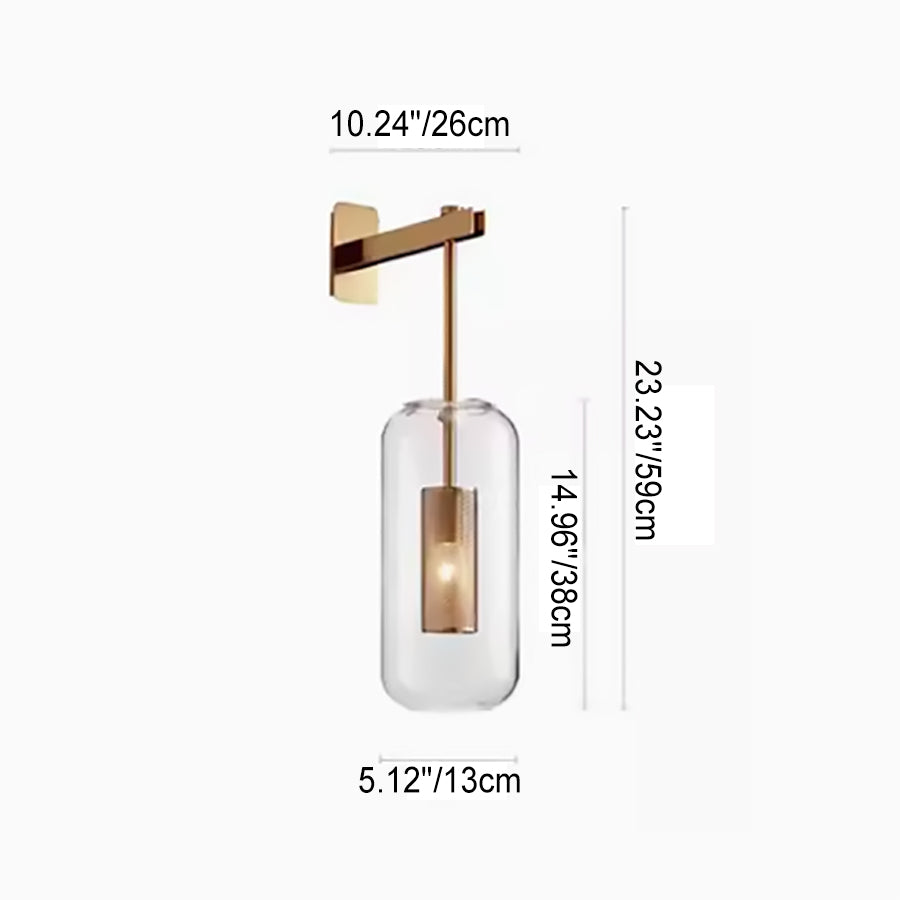 LumiGlass Zylinder-Wandleuchte mit Klarglas | Modernes Design | Stilvolle Beleuchtung für Zuhause und Büro