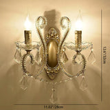 Glorianda Vintage Kristall-Wandlampe | Kerzenhalter-Design | 1-2-flammig | Europäischer Stil