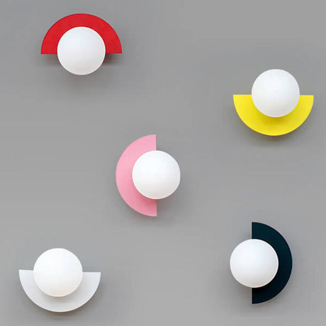 SferaLuxe Moderne Wandlampe | Minimalistisches Kugel-Design | Farbiges Glas | LED-Wandleuchte für Wohnräume