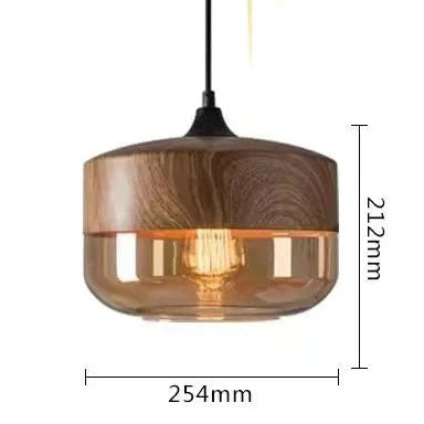 EternaGlow Pendelleuchte aus Glas und Holz | Elegantes Design für Ihr Zuhause