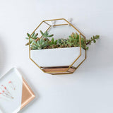 GeoFrame Keramik Wandpflanztopf mit Metallrahmen | Octagon Design
