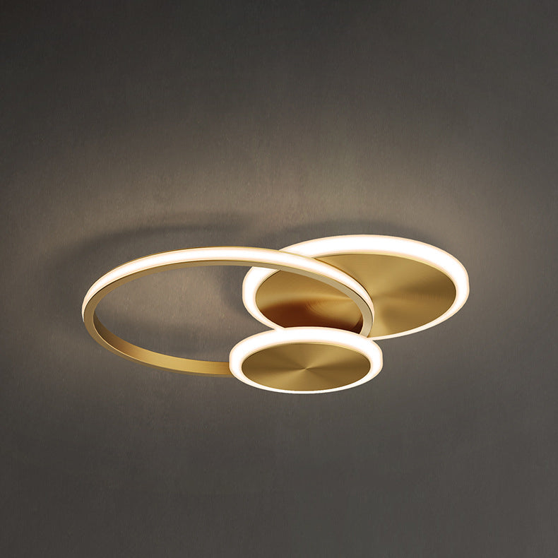 LumeAxis LED Deckenleuchte | Dreifach-Kreis-Design | Kupfer & Acryl | Dimmbares Licht