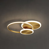 LumeAxis LED Deckenleuchte | Dreifach-Kreis-Design | Kupfer & Acryl | Dimmbares Licht