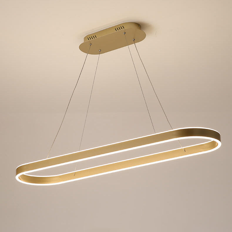 LumaOval Minimalistische LED Pendelleuchte | Ovales Aluminium-Design | Dimmbares Licht | Luxus Kronleuchter