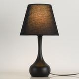 NoctaLoom Nordic Tischlampe | Vintage Design | Stoffschirm & Eisenbasis | Touch-Schalter