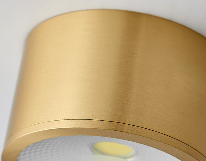 LumaBrass LED Deckenstrahler | Zylindrisches Design | Moderne Flush Mount Beleuchtung | Neutralweiß (4000K)