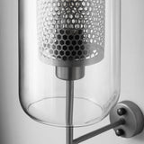 Lumivault Industrial Wandlampe | Zylindrischer Glasschirm | Eisenrahmen | Deko für Schlafzimmer & Wohnräume