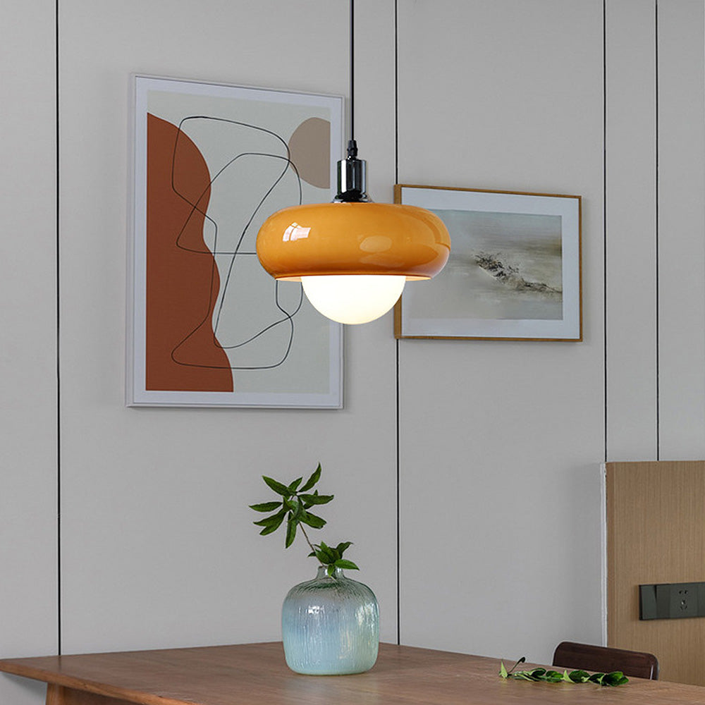 CaffeLume Bauhaus Glas Pendelleuchte | LED Hängelampe | Elegantes Design | Beleuchtung für Esszimmer