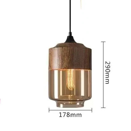 EternaGlow Pendelleuchte aus Glas und Holz | Elegantes Design für Ihr Zuhause