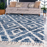 DiamondLuxe Shag - Teppich mit Diamantmuster | Shaggy Hochflorteppich | Weich & Modern | Perfekt für Wohnzimmer
