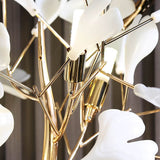 GinkoLuxe Stehlampe | Nordisches Design | Dekorative Ginkgo-Blätter | 5-Licht Bodenlampe | Elegantes Wohnaccessoire