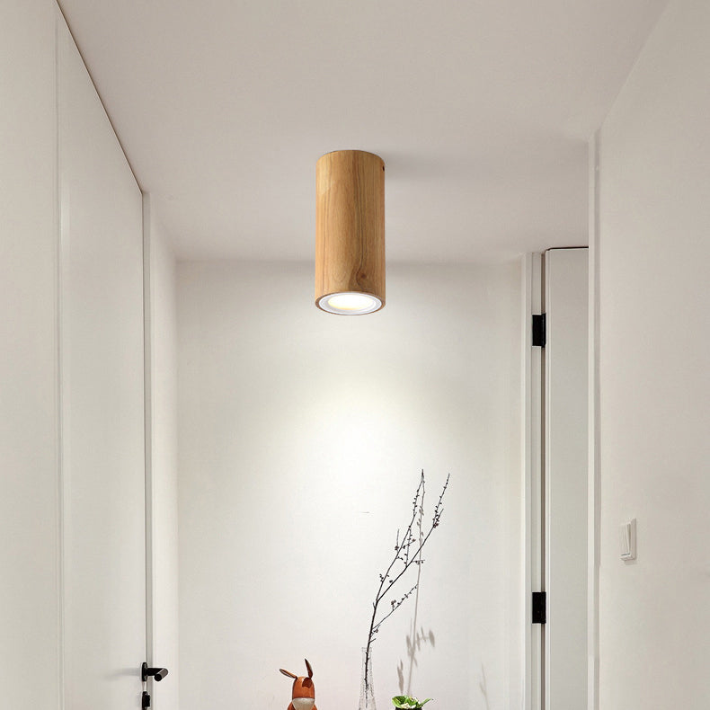 LumaKube Nordic Design LED Deckenleuchte | Holzoptik | Flush Mount | Warmweiß oder Kaltweiß | Stilvolle Beleuchtung für Zuhause