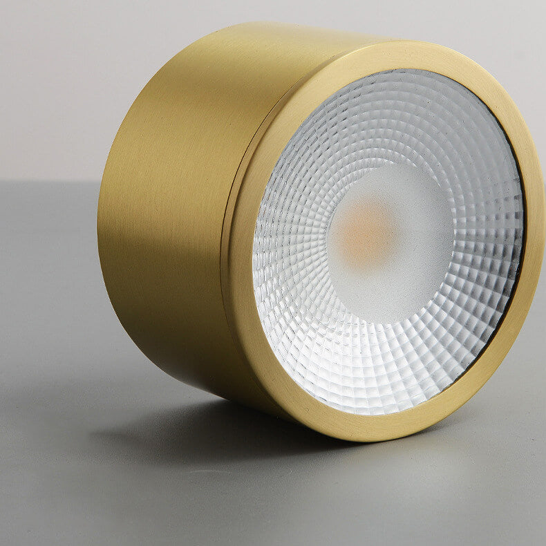 LumaBrass LED Deckenstrahler | Zylindrisches Design | Moderne Flush Mount Beleuchtung | Neutralweiß (4000K)