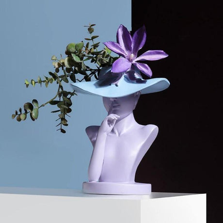 FemiVase Damenhut Design Vase | Kunstvolle Dekoration | Elegantes Wohnaccessoire | Handgefertigt