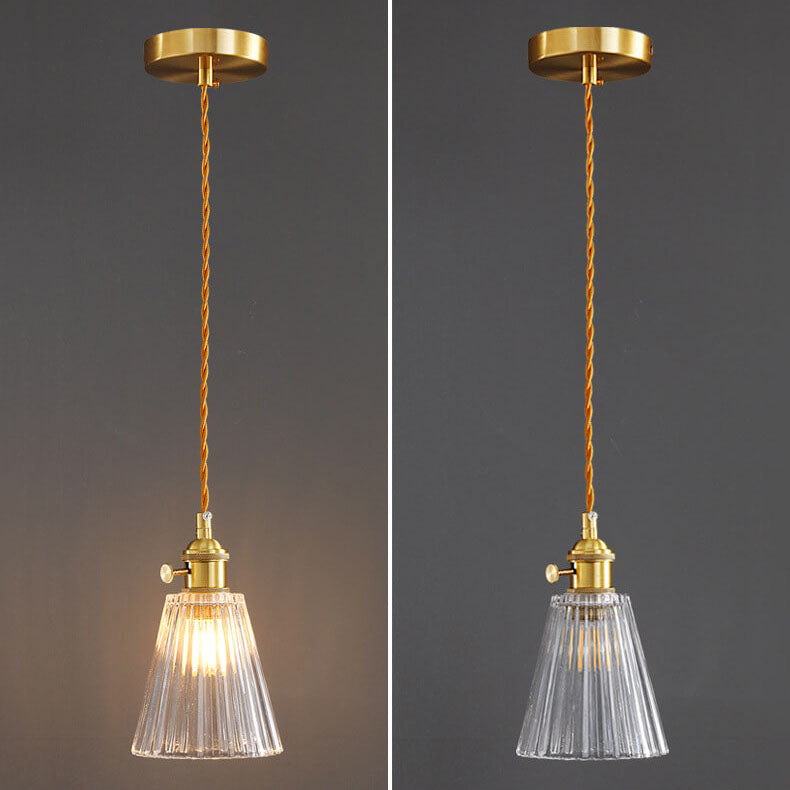 Bellux Glas Pendelleuchte | Modernes Glockenschirmdesign | Messingoptik | 1-flammig | Luxuriöse Beleuchtung