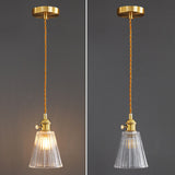 Bellux Glas Pendelleuchte | Modernes Glockenschirmdesign | Messingoptik | 1-flammig | Luxuriöse Beleuchtung