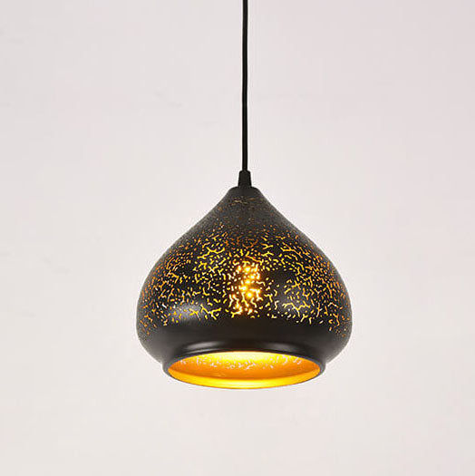 LumiÉclat Vintage Pendelleuchte | Metall mit Ätzdesign | Einflammige Hängelampe | Perfekt für Esszimmer & Küche