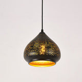 LumiÉclat Vintage Pendelleuchte | Metall mit Ätzdesign | Einflammige Hängelampe | Perfekt für Esszimmer & Küche