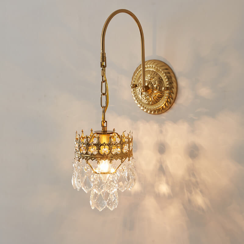 Crysoria Crystal Wandlampe | Vintage Design | Luxus Wandleuchte | Kristallkrone | Dekoratives Licht