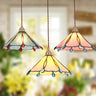 Glassoria Tiffany Pendelleuchte | Vintage Buntglas Design | Regenschirmform | Elegantes Licht für Zuhause