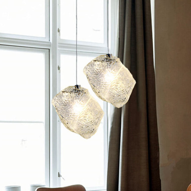 IceLume Nordic Pendelleuchte | Kreatives Eiswürfel-Glasdesign | 1-flammige Hängeleuchte | Moderne Eleganz