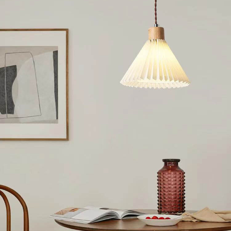 Eleglite Nordic Design Pendelleuchte | Minimalistischer Stil | Gefalteter Lampenschirm | 1-Licht Hängelampe
