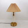 LumoRetro Vintage Design LED Tischlampe | Retro Faltenschirm | Kolonnenbasis | Stimmungslicht | Dekolampe für Zuhause