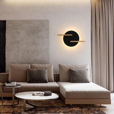 Nordic Creative Flat Round 1-Light LED Wall Sconce Lamp With USB Port And Switch
