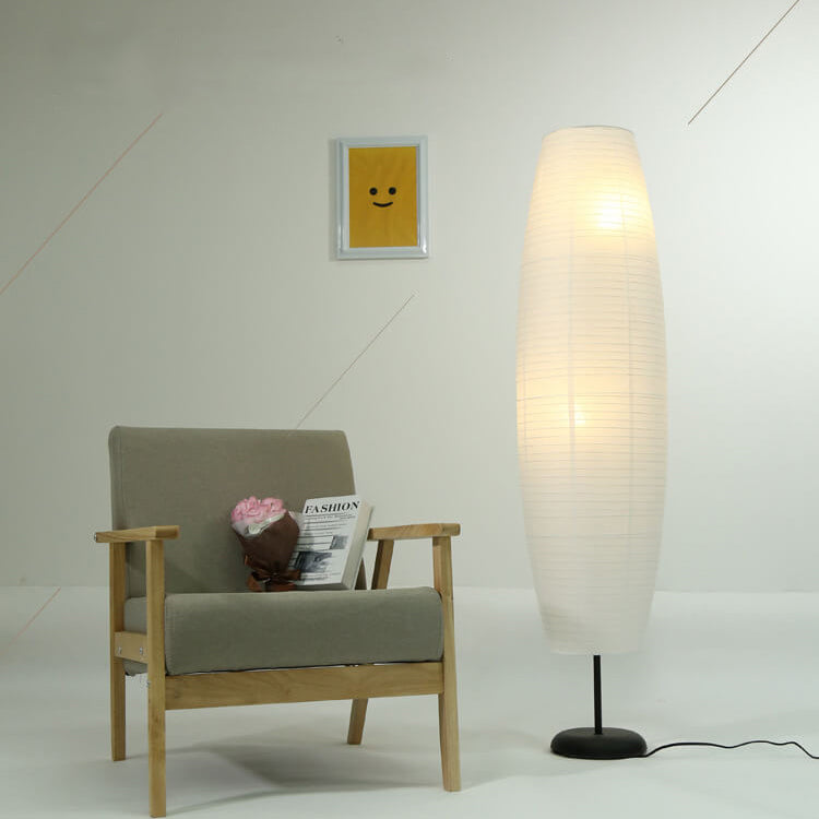 LumoStyle Nordic Design Stehlampe | Reispapier Säulenlampe | Stimmungsvolles, Doppelt Licht | Modernes Dekor