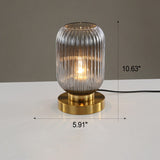LunaStripe Nordic Design Glas Oval Tischlampe | 1 Licht | Dekorative Beleuchtung für Zuhause