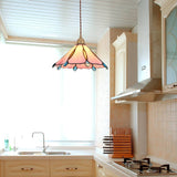 Glassoria Tiffany Pendelleuchte | Vintage Buntglas Design | Regenschirmform | Elegantes Licht für Zuhause