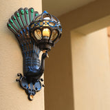 Solario Vintage Outdoor Wandlampe | Europäisches Pfauen-Design | Wetterfest | Hochwertige Außenbeleuchtung