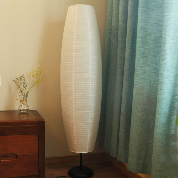LumoStyle Nordic Design Stehlampe | Reispapier Säulenlampe | Stimmungsvolles, Doppelt Licht | Modernes Dekor