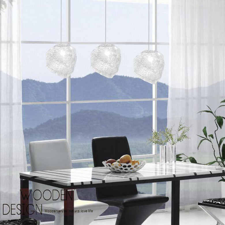 IceLume Nordic Pendelleuchte | Kreatives Eiswürfel-Glasdesign | 1-flammige Hängeleuchte | Moderne Eleganz