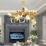 Leaforia Elegance Kronleuchter | Glas & Aluminium Design | 6-flammig | Moderne Beleuchtung