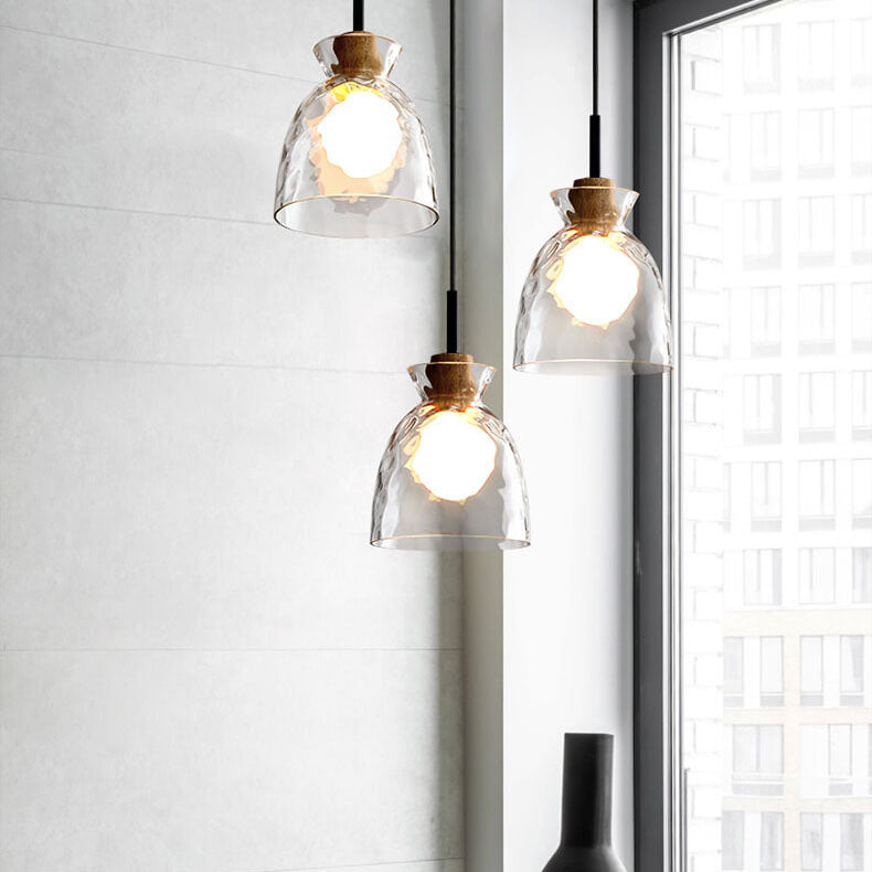 LumaCrystal Nordic Pendelleuchte | Klar geriffeltes Glas | 1-Licht | Skandinavisches Design | Deko für Zuhause
