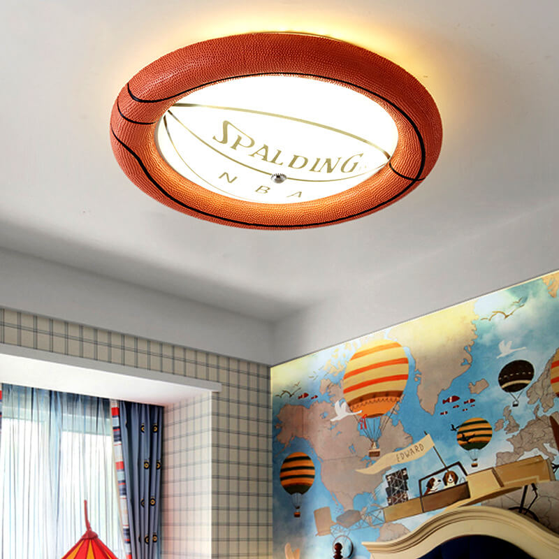 HoopLight Kreative Basketball-LED-Deckenleuchte | Flush Mount | Dimmbares Licht | Perfekt für Kinderzimmer & Sportfans
