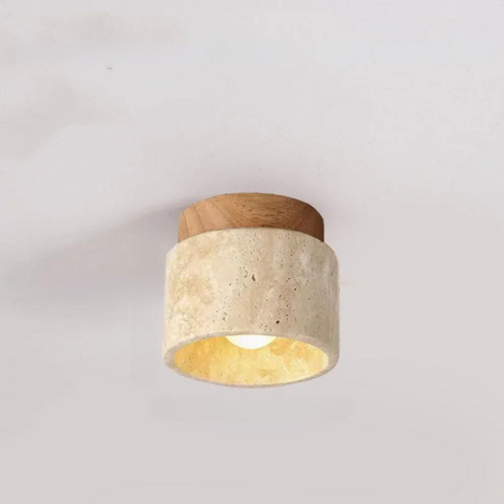StoneGlow Travertin Hängelampe | Eingebautes Design | Elegante Beleuchtung für Flur und Treppen