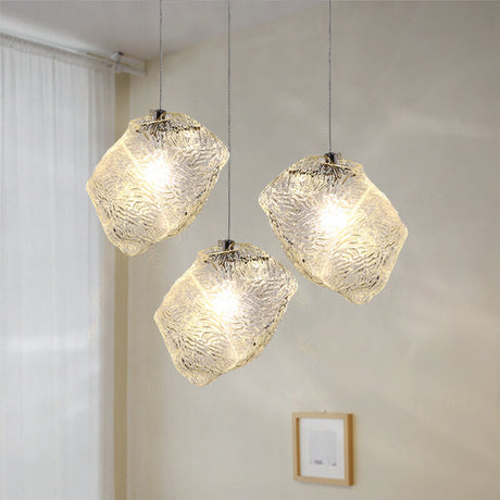 IceLume Nordic Pendelleuchte | Kreatives Eiswürfel-Glasdesign | 1-flammige Hängeleuchte | Moderne Eleganz