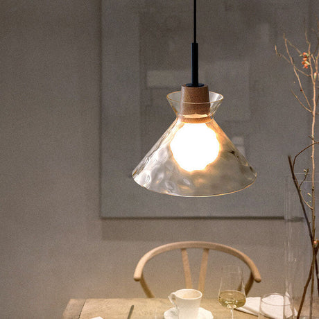LumaCrystal Nordic Pendelleuchte | Klar geriffeltes Glas | 1-Licht | Skandinavisches Design | Deko für Zuhause