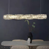 CrystalLine LED Kronleuchter | Modernes Minimalistisches Design | Lineares Kristall | Dimmbares Licht für Esszimmer & Wohnzimmer