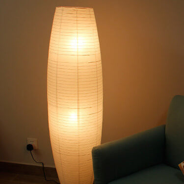 LumoStyle Nordic Design Stehlampe | Reispapier Säulenlampe | Stimmungsvolles, Doppelt Licht | Modernes Dekor