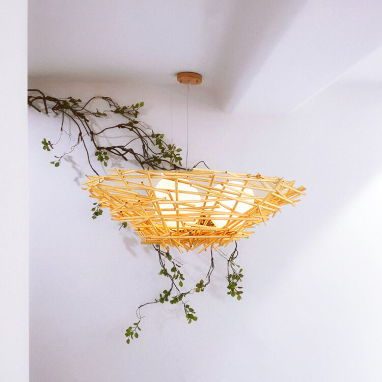 RavaNest Rattan Kronleuchter | Handgewebtes Design | 2- oder 3-flammig | Natürliche Eleganz | Hängeleuchte