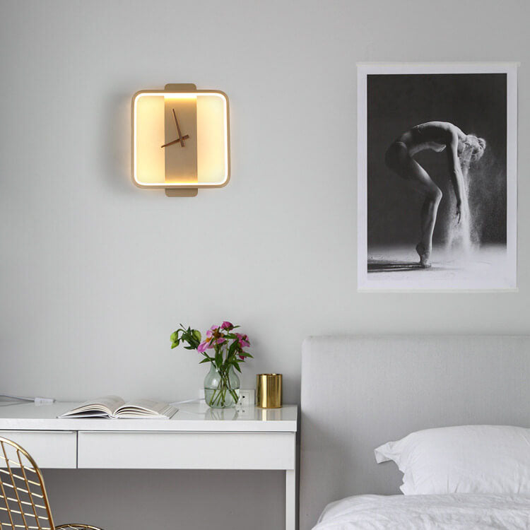 LumiChron Wandleuchte | Minimalistisches Uhr-Design | 1-Licht LED Wandlampe | Moderne Beleuchtung für Wohnräume